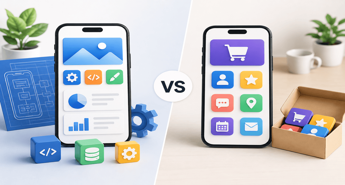 Custom mobile apps vs ready-made mobile apps comparison for businesses