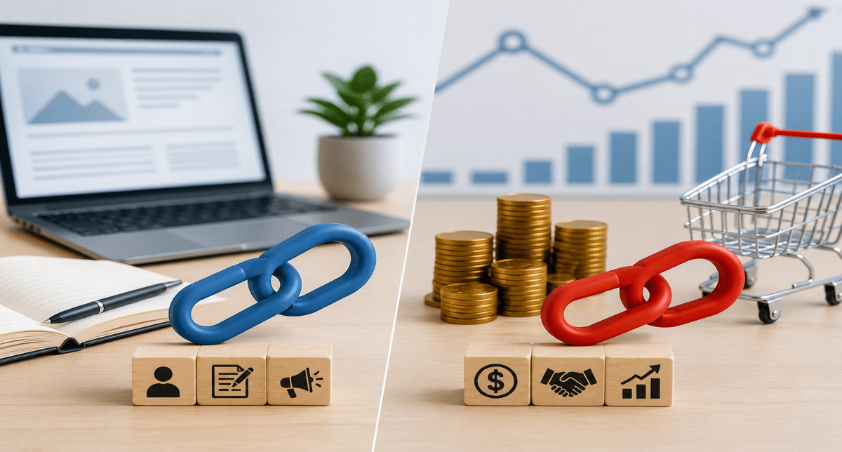 Comparison of guest posting and paid backlinks for SEO strategy.